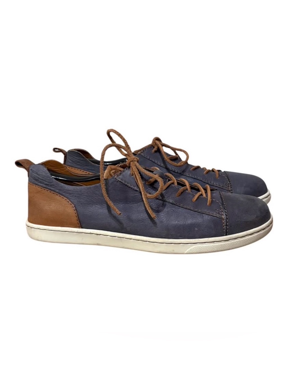 Born Allegheny Men's US 10M Blue Tan Leather Casual Lace Up Sneaker Shoes